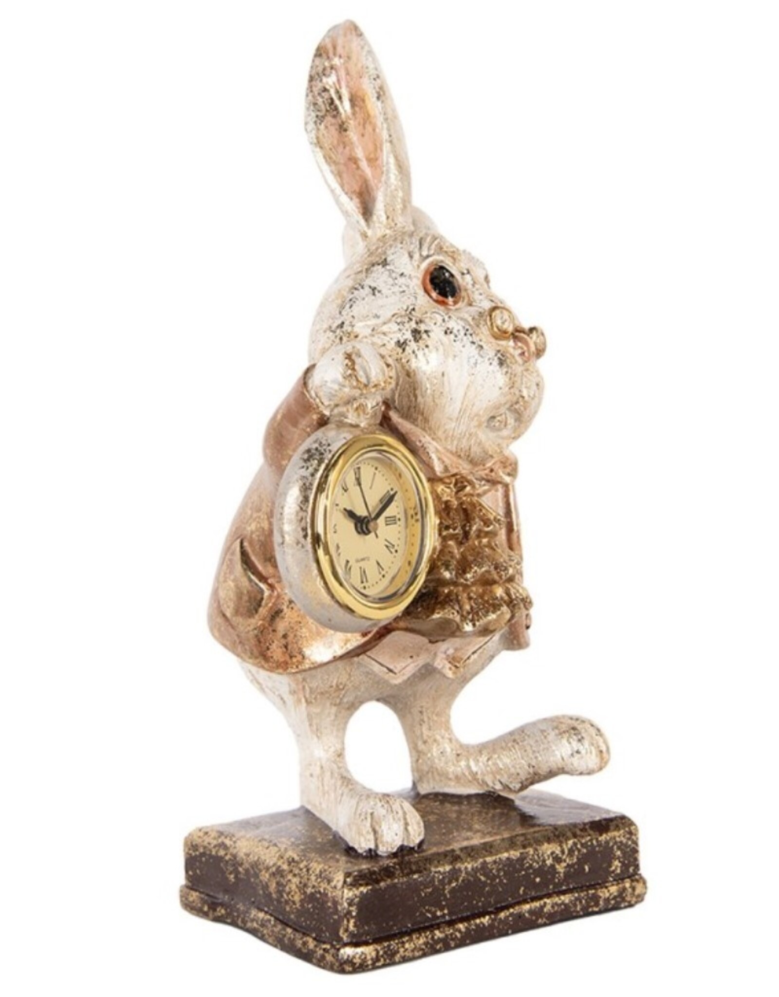 C&E Giftware Figurines Collectables - Rabbit with Clock figurine 26cm