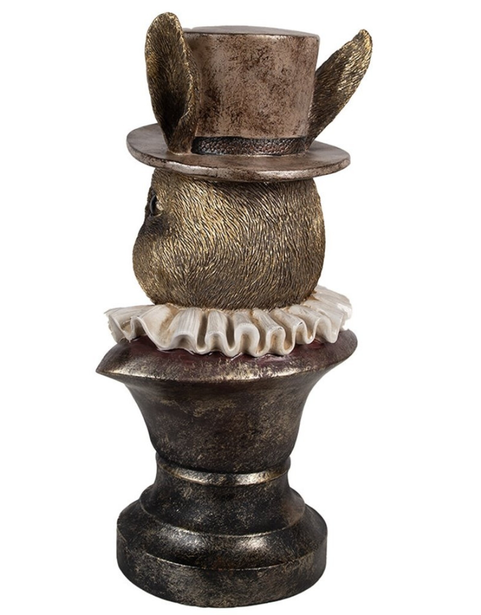 C&E Giftware Figurines Collectables -  Rabbit with High Hat and Pleated Collar Bust 35cm