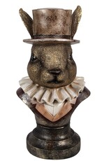 C&E Giftware Beelden Collectables - Konijn met Hoge Hoed en Plooikraag Buste 35cm
