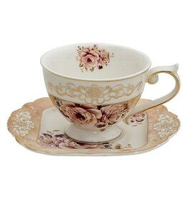 Trukado Vintage Cup and saucer English Style 220 ml porcelain