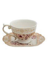 C&E Giftware & Lifestyle - Clayre & Eef Vintage Serviesset Engelse Stijl Porselein