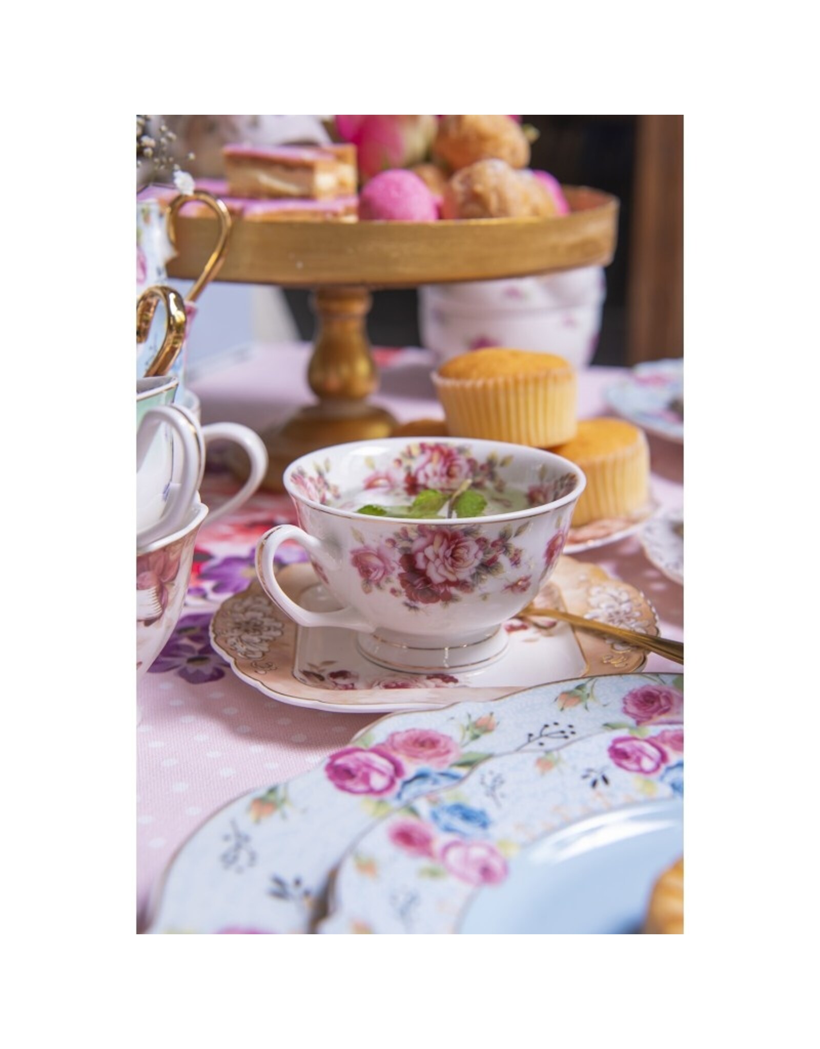 C&E Giftware & Lifestyle - Clayre & Eef Vintage Serviesset Engelse Stijl Porselein