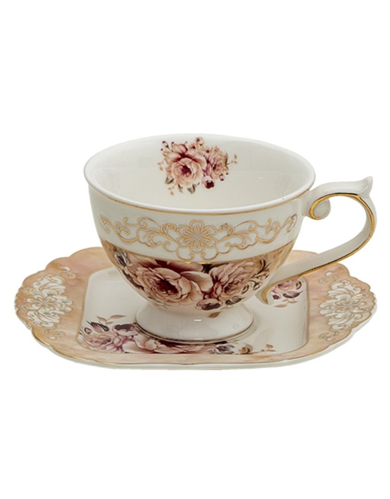 C&E Giftware & Lifestyle - Clayre & Eef Vintage Serviesset Engelse Stijl Porselein