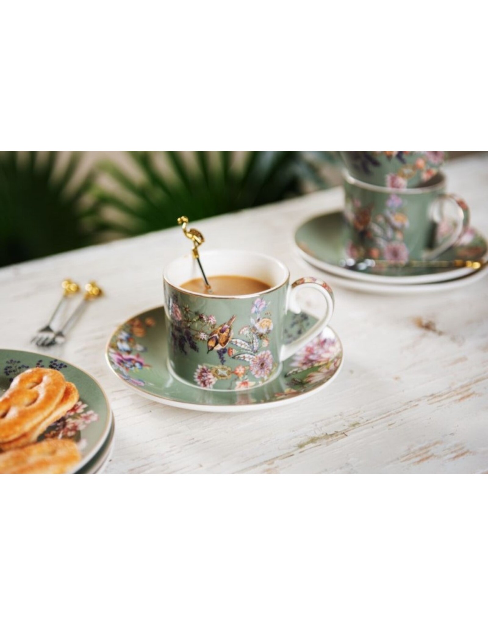 C&E Giftware & Lifestyle - Clayre & Eef Serviesset met Vogeltje en Bloemen