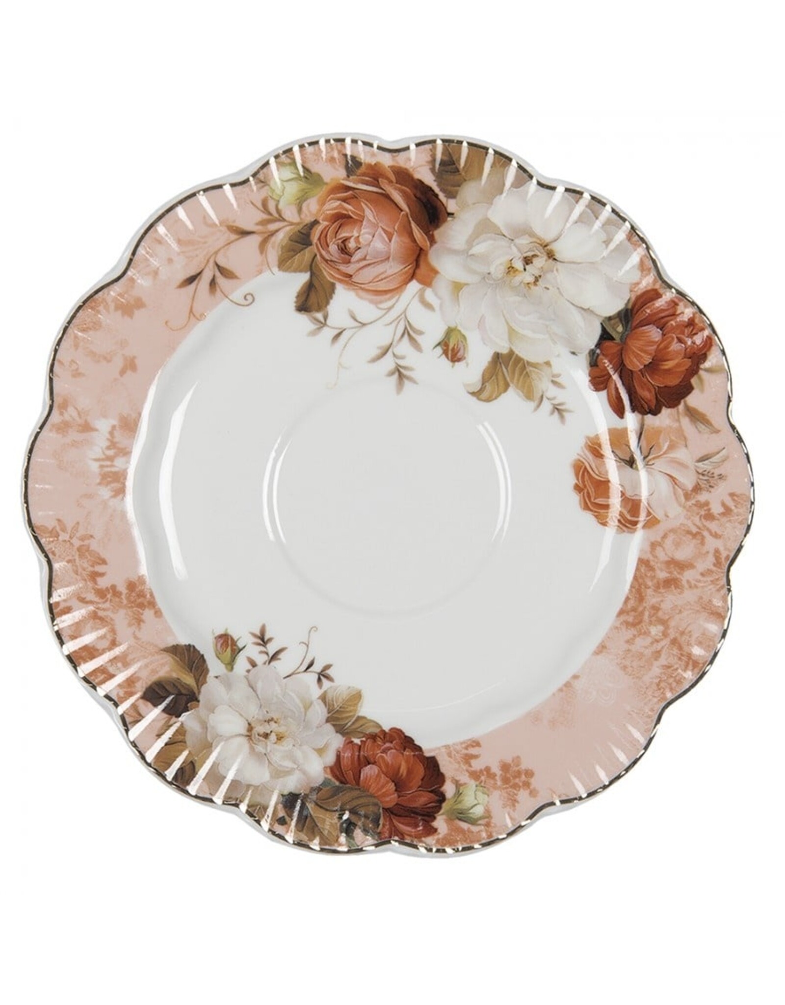 C&E Giftware & Lifestyle - Kop en Schotel Engelse Stijl Porselein - Set van 4