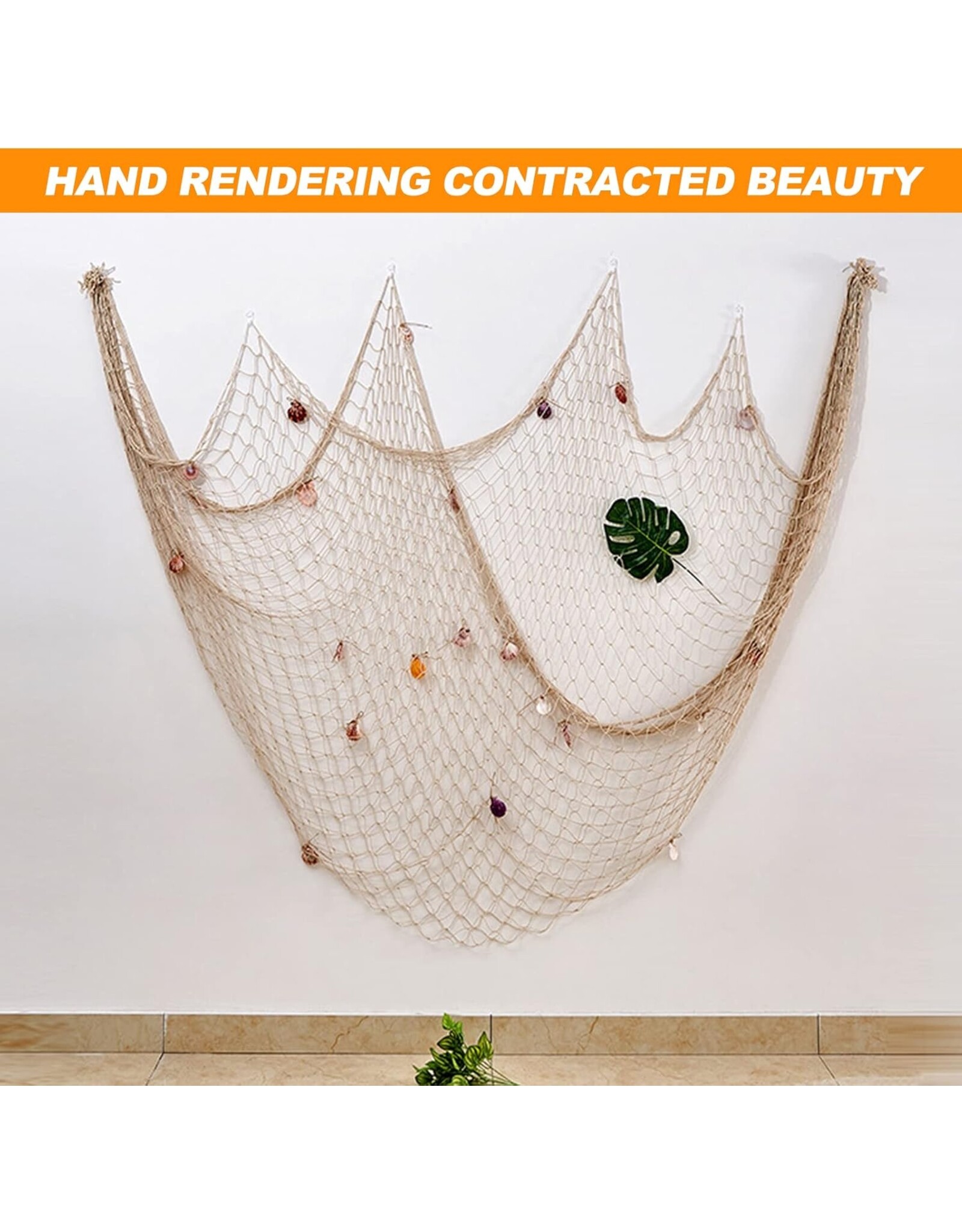 Trukado Miscellaneous - Decoratief Visnet 200cm x 400cm gemaakt van touw