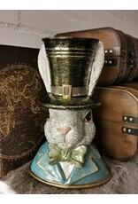 C&E Giftware Beelden Collectables - Decoratief Beeld Konijn met Hoge Hoed Buste 29cm