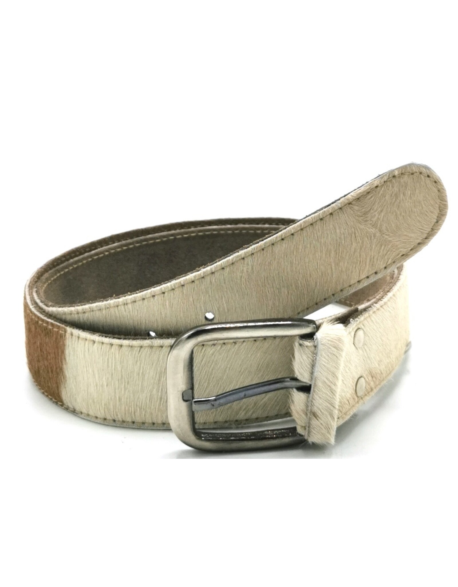 Trukado Leather belts and buckles - Cowhide belt Cream - brown 100cm