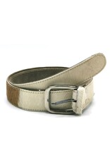 Trukado Leather belts and buckles - Cowhide belt Cream - brown 100cm