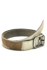 Trukado Leather belts and buckles - Cowhide belt Cream - brown 100cm