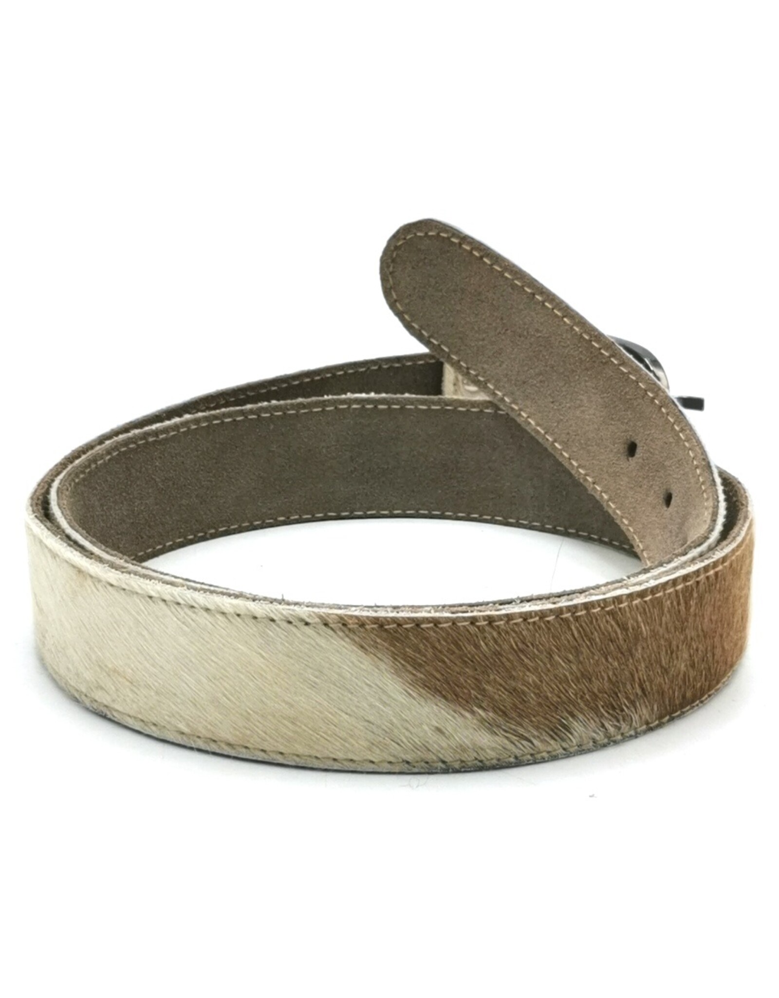 Trukado Leather belts and buckles - Cowhide belt Cream - brown 100cm