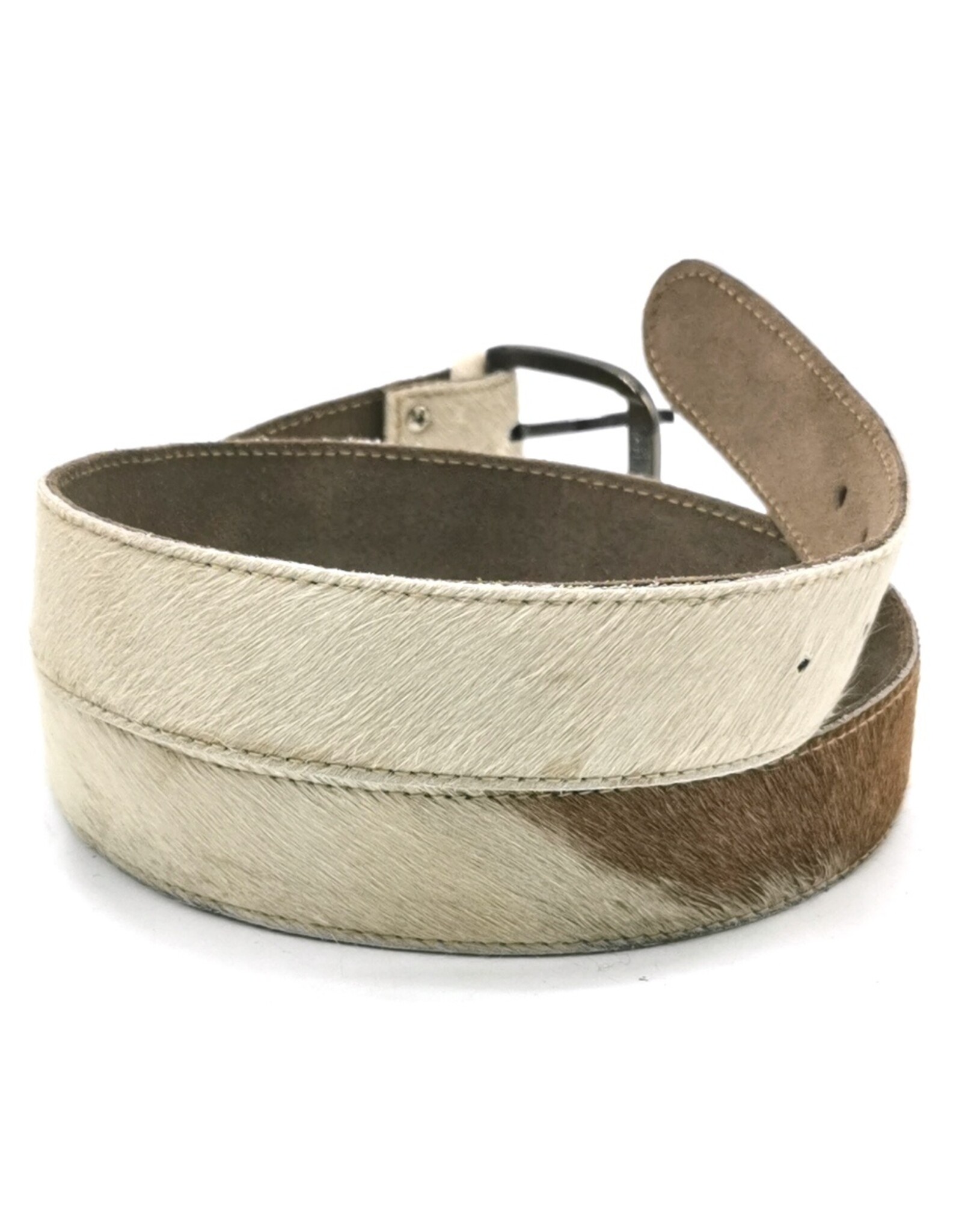 Trukado Leather belts and buckles - Cowhide belt Cream - brown 100cm