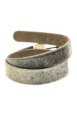 Trukado Leren riemen en buckles - Koeienhuid riem Grijs - beige 100cm