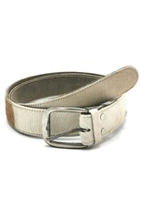 Trukado Leren riemen en buckles - Koeienhuid riem Crème - bruin