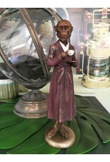 DS Giftware & Lifestyle - Monkey in Chambercoat with Cup and Saucer figurine