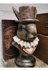 C&E Giftware Figurines Collectables -  Rabbit with High Hat and Pleated Collar Bust 35cm