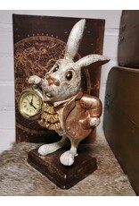 C&E Giftware Figurines Collectables - Rabbit with Clock figurine 26cm