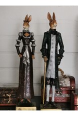 DS Giftware & Lifestyle - Meneer en mevrouw de Haas beeldje 32cm set van 2