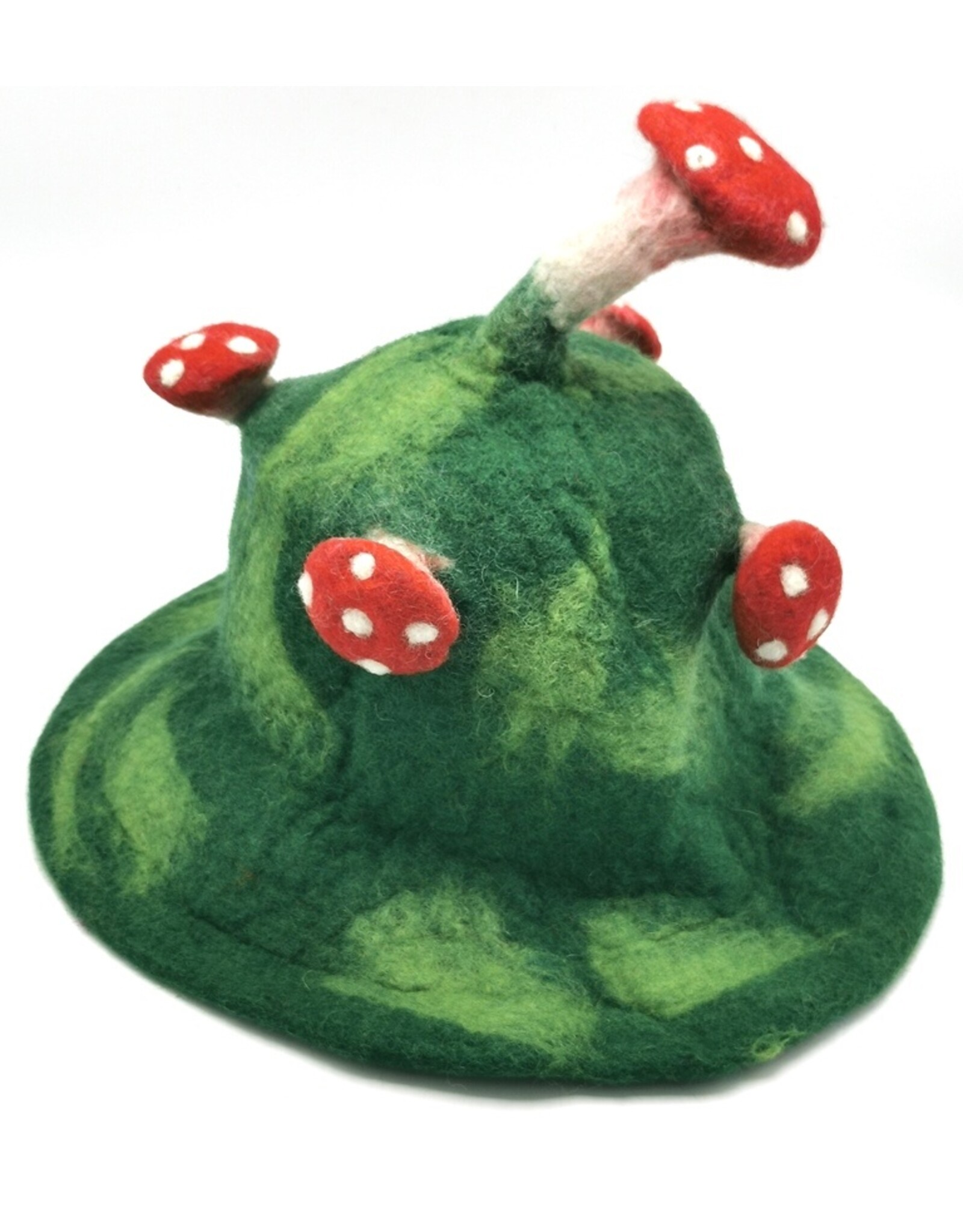 Trukado Miscellaneous - Vilten hoed - Sauna muts Paddenstoel groen-lichtgroen-rood