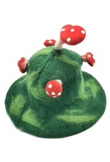 Trukado Miscellaneous - Vilten hoed - Sauna muts Paddenstoel groen-lichtgroen-rood