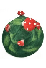 Trukado Miscellaneous - Vilten hoed - Sauna muts Paddenstoel groen-lichtgroen-rood