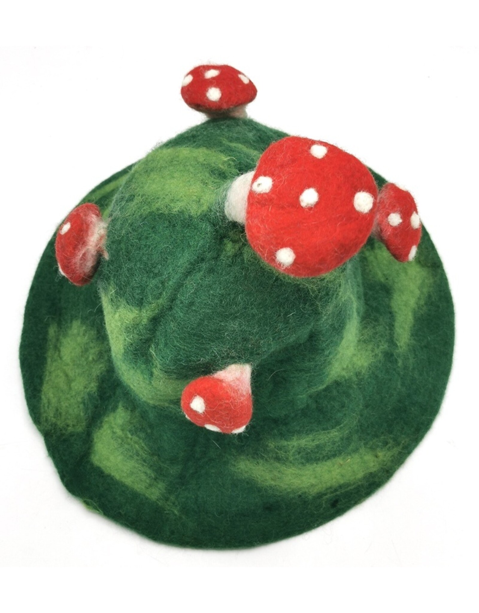 Trukado Miscellaneous - Vilten hoed - Sauna muts Paddenstoel groen-lichtgroen-rood