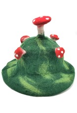 Trukado Miscellaneous - Vilten hoed - Sauna muts Paddenstoel groen-lichtgroen-rood
