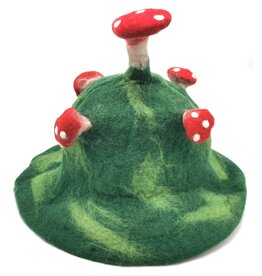 Trukado Felt hat - Sauna cap "Mushroom" green-light green-red