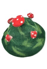 Trukado Miscellaneous - Vilten hoed - Sauna muts Paddenstoel groen-lichtgroen-rood