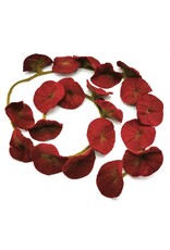 Trukado Miscellaneous -   Vilten Bloemen Slinger Donkerrood, handgemaakt 180cm