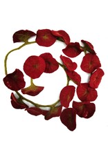 Trukado Miscellaneous -   Vilten Bloemen Slinger Donkerrood, handgemaakt 180cm