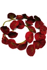 Trukado Miscellaneous -   Vilten Bloemen Slinger Donkerrood, handgemaakt 180cm