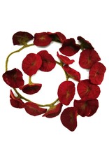 Trukado Miscellaneous -   Vilten Bloemen Slinger Donkerrood, handgemaakt 180cm
