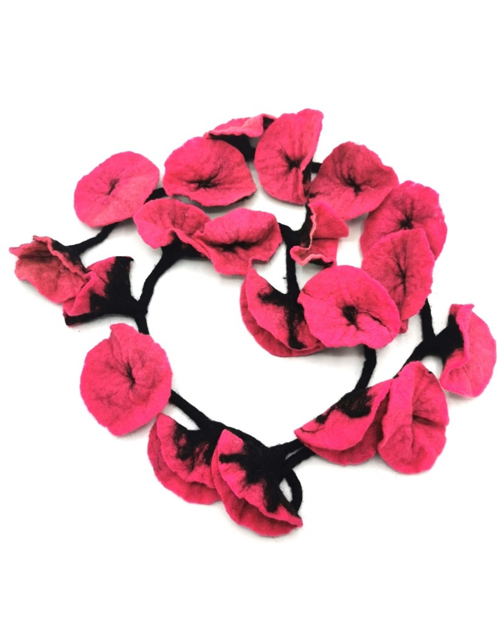 Trukado Miscellaneous -  Vilten Bloemen Slinger Flamingo, handgemaakt 180cm
