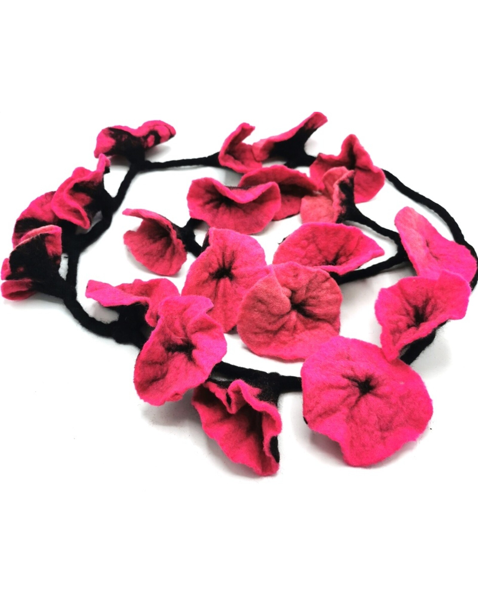 Trukado Miscellaneous -  Vilten Bloemen Slinger Flamingo, handgemaakt 180cm