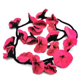 Trukado Vilten Bloemen Slinger Flamingo, handgemaakt 180cm