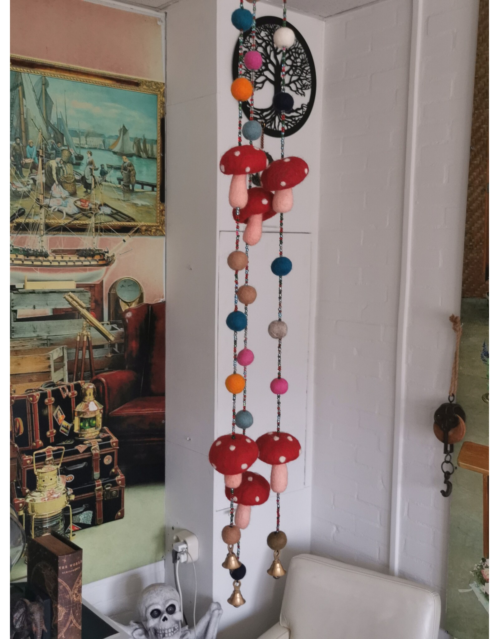 Trukado Miscellaneous - Vilten Mobiel Paddenstoel handgemaakt, ca 100cm