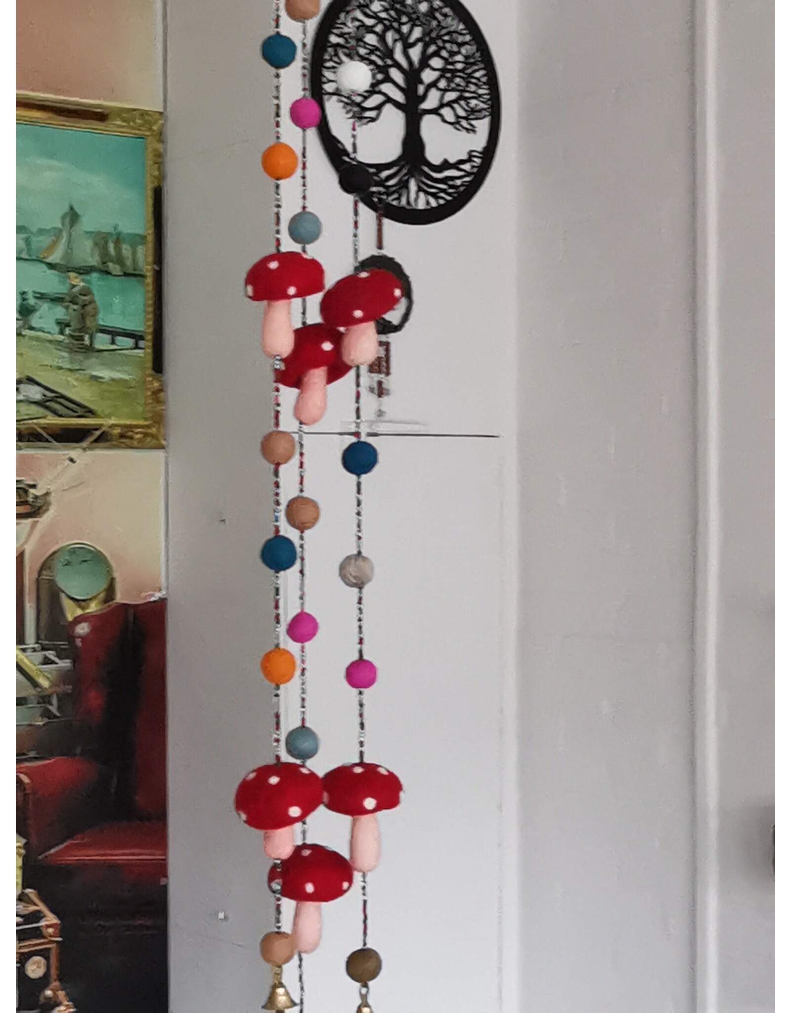 Trukado Miscellaneous - Vilten Mobiel Paddenstoel handgemaakt, ca 100cm