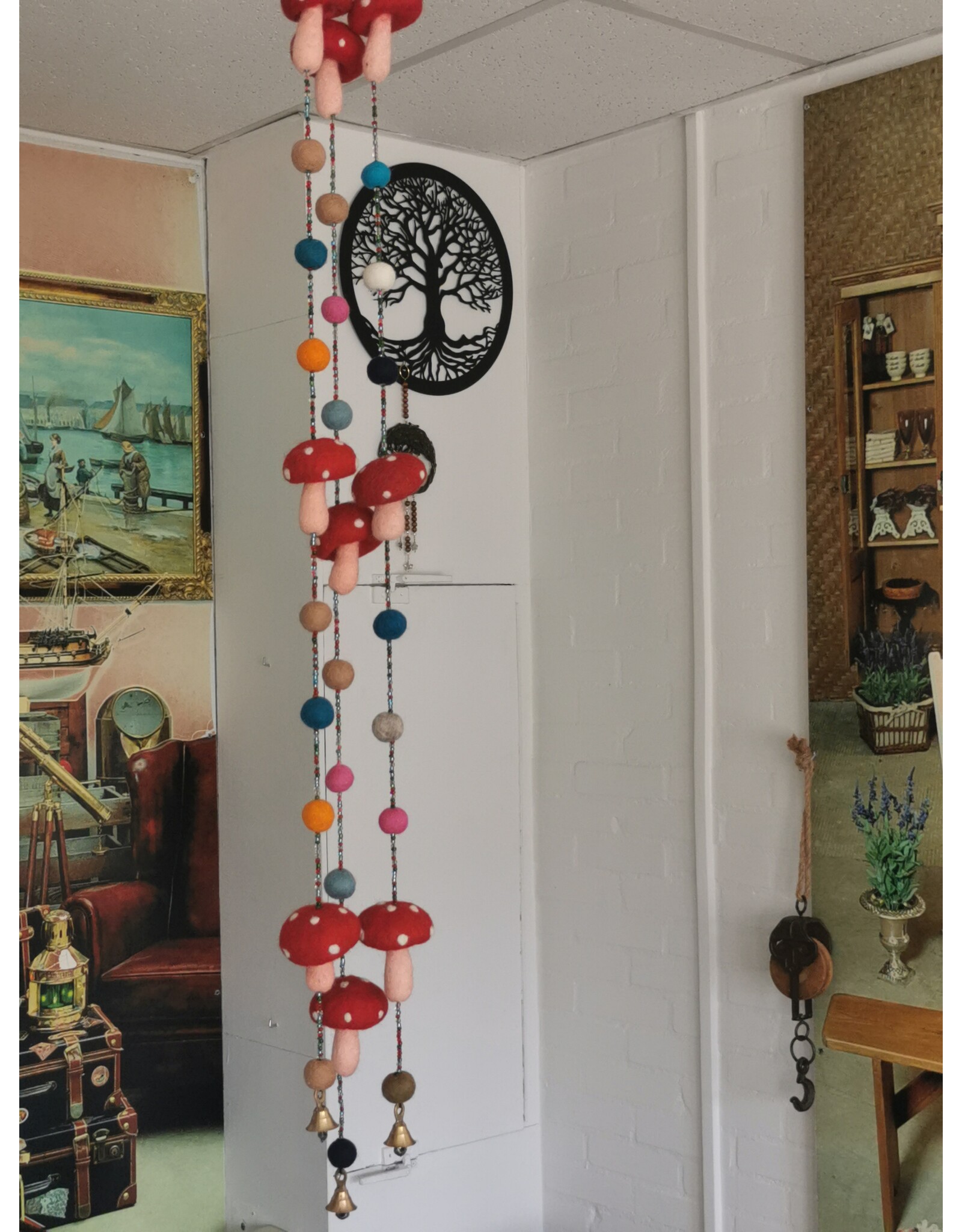 Trukado Miscellaneous - Felt Mobile Mushroom handmade, approx 100cm