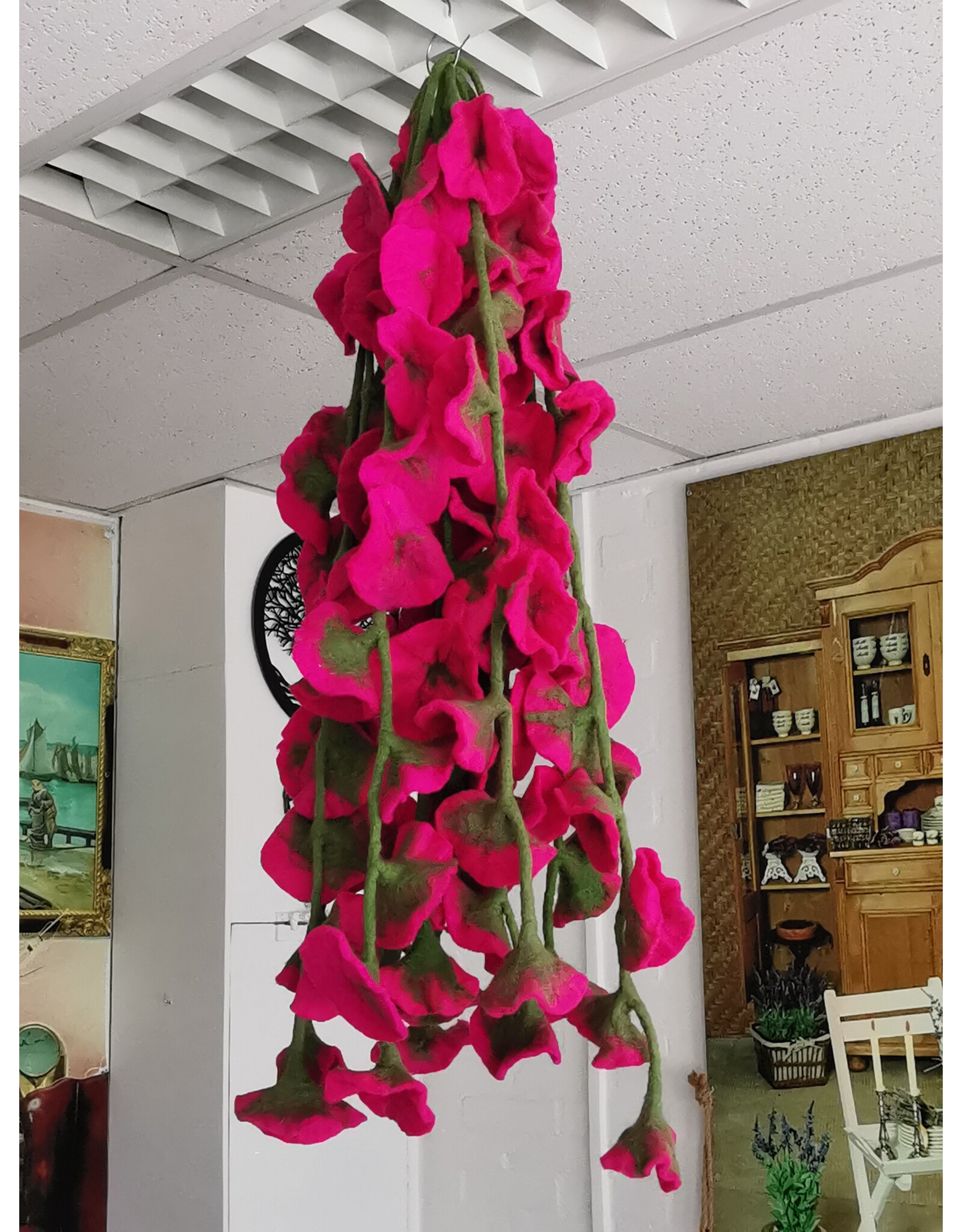 Trukado Miscellaneous - Felt Flower Garland Engine Pink  approx. 180cm