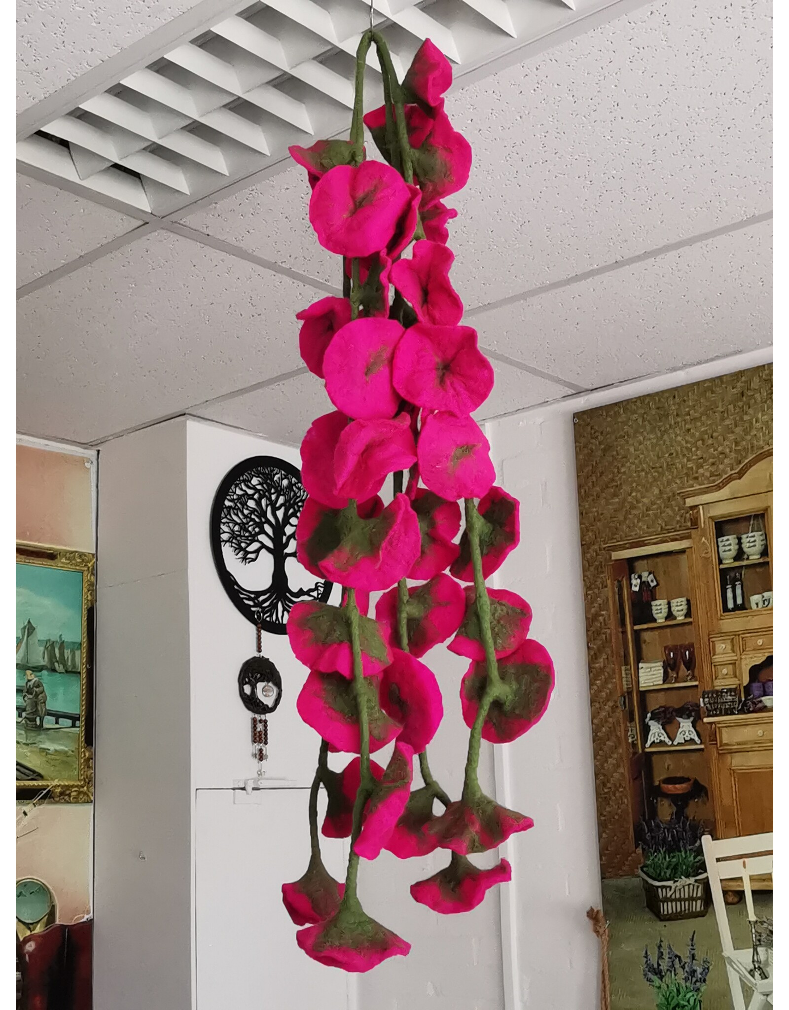 Trukado Miscellaneous - Vilten Bloemen Slinger Engine Pink  ca. 180cm
