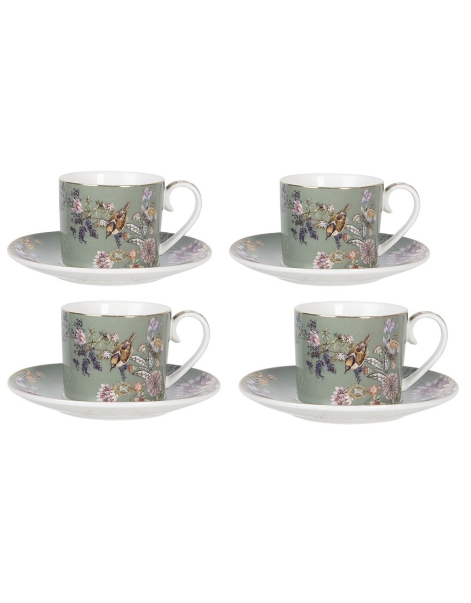 C&E Giftware & Lifestyle - Clayre & Eef Serviesset met Vogeltje en Bloemen