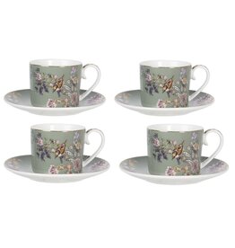 C&E Clayre & Eef Serviesset met Vogeltje en Bloemen