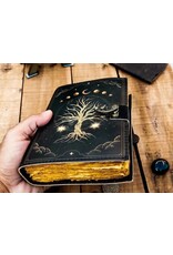 ONK Miscellaneous - Levensboom met Maanfases Leren Notitieboek 18x13cm