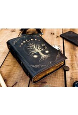 ONK Miscellaneous - Levensboom met Maanfases Leren Notitieboek 18x13cm
