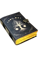 ONK Miscellaneous - Levensboom met Maanfases Leren Notitieboek 18x13cm