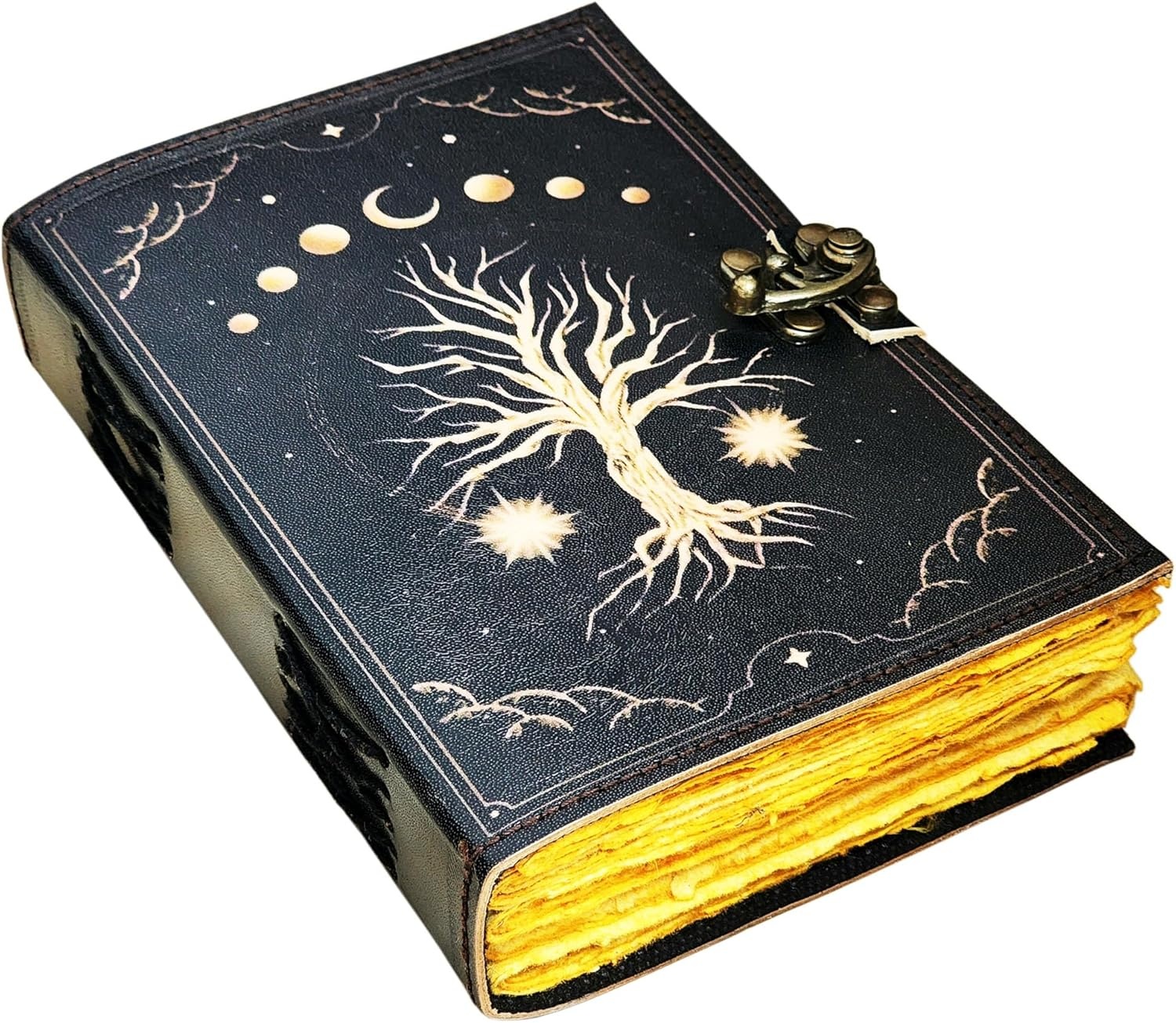 Tree of Life with Moon Phases Leather Journal 18x13 | Boutique Trukado ...
