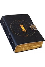 JM Handicrafts Miscellaneous - Grimoire Leather Notebook Moon Phases 18x13cm