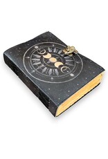 JM Handicrafts Miscellaneous - Grimoire Leather Notebook Moon Phases 18x13cm