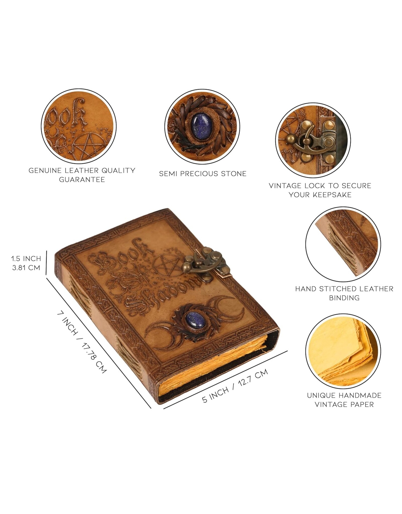 MITHD Miscellaneous - Boek der Schaduwen Leren Dagboek Antiek Deckle